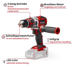Masina de gaurit si insurubat Einhell TP-CD 18 Li Brushless 18V 60Nm fara acumulator - Img 3