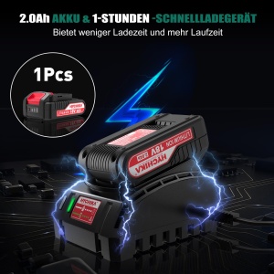 Masina de gaurit si insurubat HYCHIKA 18V Brushless 60Nm Set 53 Accesorii - Img 5