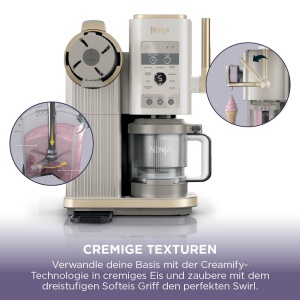 Masina de inghetata Ninja CREAMi Scoop Swirl NC701EUSTGD, 2 recipiente, 13 functii, culoare Stone Gold - Img 8