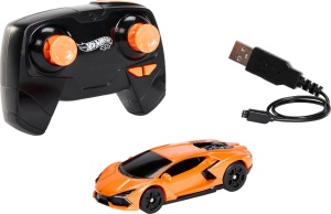 Masina de jucarie cu telecomanda Hot Wheels Lamborghini Revuelto 164, USB reincarcabila, Turbo