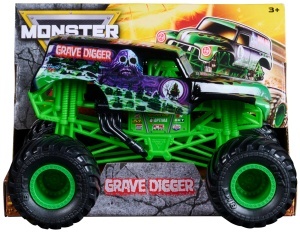 Masina de Jucarie Monster Jam 124 Grave Digger, Detalii Realiste, Suspensie Functionala