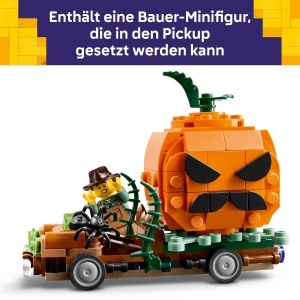 Masina de Jucarie Pickup LEGO 40822 cu Halloweenkurbis si Minifigurina Fermier - Img 5