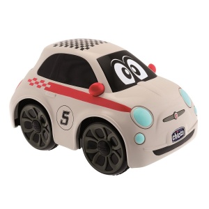 Masina de jucarie radiocomandata Chicco FIAT 500 Sport, alb, cu sunete, 2-6 ani