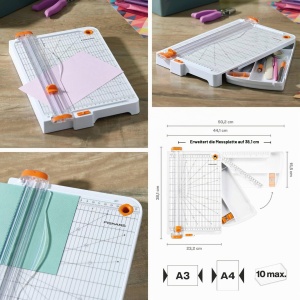 Masina de taiat hartie Fiskars SureCut, A4, 10 foi, cu suport - Img 2