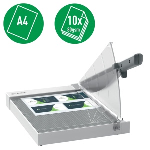 Masina de taiat hartie Leitz Precision Home Office A4 90190000 10 coli tehnologie EdgeGlow lama otel inoxidabil - Img 2