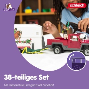 Masina de Teren cu Remorca pentru Cai Schleich Horse Club 42346, 38 Piese - Img 4