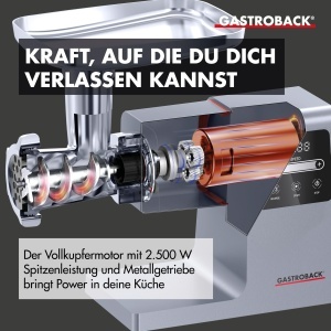Masina de tocat carne GASTROBACK 6-in-1 2500W cu afisaj LED si accesorii incluse - Img 6