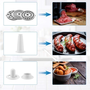 Masina de tocat electrica 2000W din inox multifunctionala cu accesorii pentru carnati - Img 3