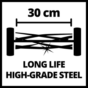 Masina de tuns iarba de mana Einhell GC-HM 300 (pana la 150 m2, latime de taiere de 30 cm, ax de tuns iarba cu rulmenti cu bile cu 5 lame din otel de inalta calitate, reglare inaltime de taiere in 4 trepte 13-37 mm, colector de iarba de 16 l), multicolor - Img 9