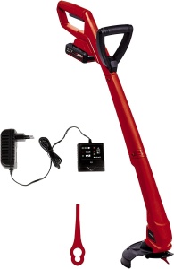 Masina de tuns iarba fara fir Einhell GC-CT 18/24 Li P Power X-Change (Li-Ion, 18 V, 8.500 min-^1, 24cm, maner suplimentar, carcasa din plastic, incl. 20 lame din plastic, incl. baterie de 1,5 Ah si incarcator) - Img 1