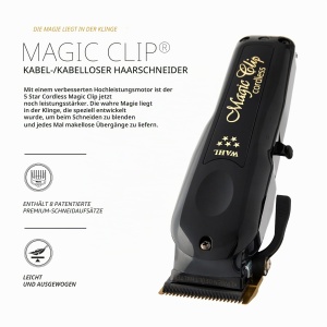 Masina de Tuns Wahl Kabellose Magic Clip, Negru, Motor Puternic, Tehnologie Blade Crunch - Img 3