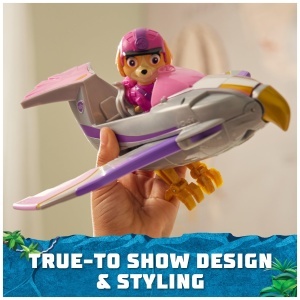 Masinuta de Jucarie PAW PATROL Jungle Pups cu Figurina Skye, Transformabila, pentru Copii 3 - Img 7
