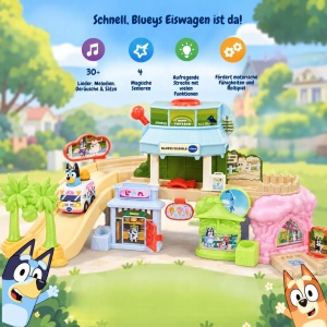 Masinuta de jucarie VTech Tut Tut Baby Flitzer - Blueys Eisdiele, albastra - Img 3