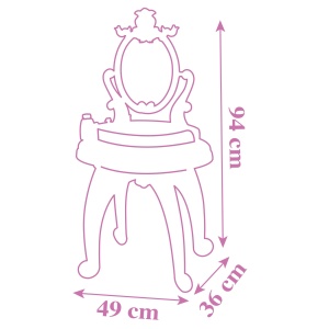 Masuta de Frizerie Disney Princess Smoby cu Oglinda, Hocker si Accesorii, 49 x 36 x 94 cm - Img 3