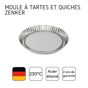 Matrita de tort cu fructe Zenker 28cm, tava de copt pentru placinte delicioase cu fructe, matrita de tabla, potrivita pentru cuptoare electrice si pe gaz, (culoare: argintiu), cantitate: 1 bucata - Img 4