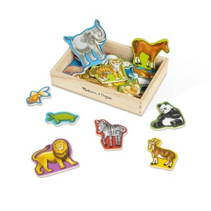 Melissa & Doug joc magnetic pentru copii de la 2 ani, cu figurine magnetice de animale, 20 de animale