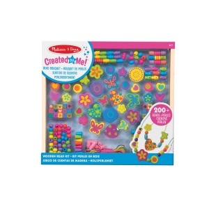 Melissa Doug Set Creativ Perle din Lemn FSC 200 Piese Pentru Copii 4 - Img 3