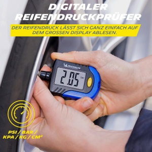 MICHELIN Tester de presiune in anvelope Manometru digital de presiune a aerului Manometru de presiune in anvelope cu indicator de adancime a benzii de rulare pentru anvelope, afisaj LCD, pentru masina, bicicleta, motocicleta, rulota si remorca - Img 3