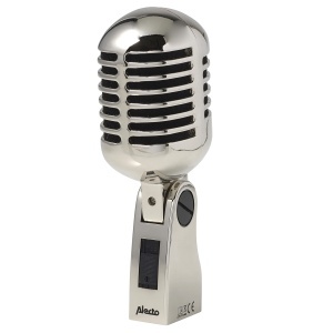 Microfon dinamic Alecto UDM-60, frecventa 60Hz-16kHz, cablu XLR 5m, argintiu