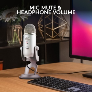 Microfon USB Blue Yeti Profesional pentru Streaming Podcasting Gaming Argintiu - Img 10