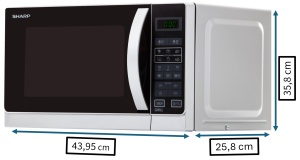 Microwava cu Grill SHARP R642INW, 20L, 800W, Argintie - Img 2