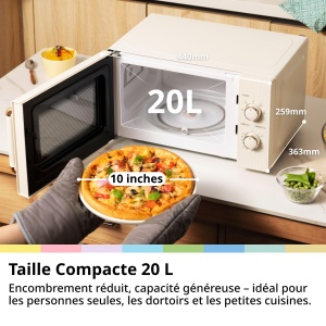 Mikrova Comfee CMO-M202NC, 20 l, 700 W, Vintage, Crem Apricot - Img 2