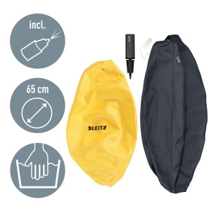 Minge de exercitii Leitz Ergo Cosy 65 cm, culoare gri, cu pompa si husa detasabila - Img 6