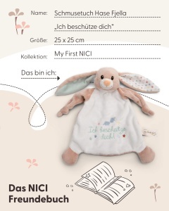 Minge de plus NICI Hase Fjella 25x25cm - roz - Jucarie de plus pentru bebelusi - Img 5