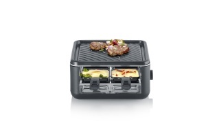 Mini Raclette-Grill Severin RG 2360 pentru 4 persoane, 600W, antiaderent, negru