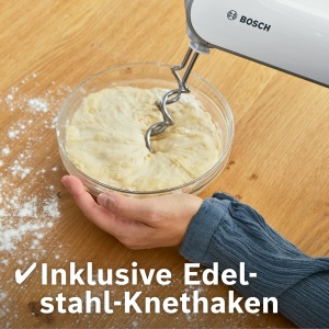 Mixer de mana Bosch Styline MFQ4075DE 550W albargintiu 5 viteze Turbo accesorii incluse - Img 3