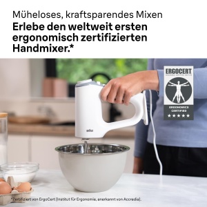 Mixer de mana Braun MultiMix 3, 550 W, alb, cu 2 accesorii - Img 2