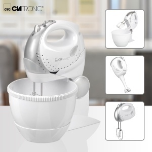 Mixer de mana Clatronic HMS 2739, 250W, 5 viteze, cu bol rotativ, alb - Img 4