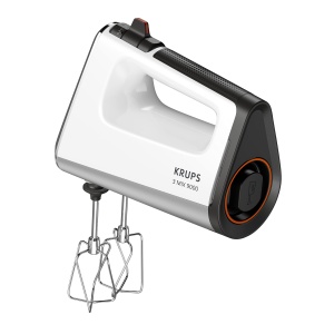 Mixer de mana Krups 3 Mix 9000, 750 wati, controler de viteza, mod turbo, maner ergonomic, mixer de mana incl. tel, carlig de aluat, atasament blender, ceasca de masurare, alb/argintiu, GN9121 - Img 4