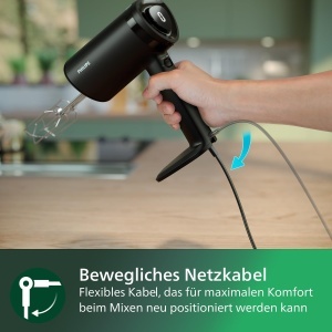 Mixer de mana Philips 5000 Series HR378120 3-in-1 500 W 5 viteze Negru - Img 6