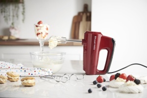 Mixer de mana Russell Hobbs [Mixer de mana] Desire Red (5 niveluri de viteza + functie turbo, 2 teluri si carlige de aluat sigure pentru masina de spalat vase, buton de evacuare, pozitie de parcare verticala) Mixer de mana 24670-56 - Img 2