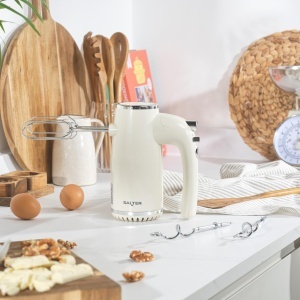 Mixer de mana Salter Cream Retro 400W 5 viteze functie Turbo accesorii XL - Img 2