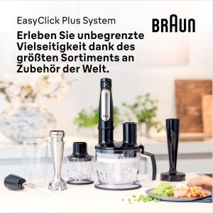 Mixer vertical Braun MultiQuick 7 MQ7035X 1000W ActiveBlade SmartSpeed accesorii incluse Negru - Img 2