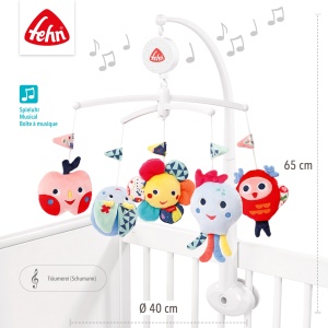 Mobil muzical Fehn COLOR Friends cu melodie Traumerei, 40 cm, pentru bebelusi - Img 4