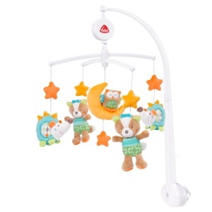 Mobil muzical Fehn Sleeping Forest cu 5 figurine, melodia Cati stele sunt