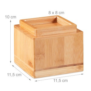 Mobilier Inaltator Relaxdays, Set 4 Piese, 8.5 cm, Bambus Natur - Img 4