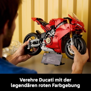 Model LEGO Technic Ducati Panigale V4 S, motocicleta, detalii autentice, rosu - Img 7