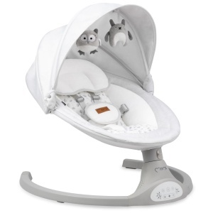 MoMi KENANI Leagan pentru copii 9 kg Bluetooth si telecomanda cu protectie solara si plasa impotriva insectelor