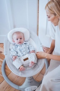 MoMi KENANI Leagan pentru copii 9 kg Bluetooth si telecomanda cu protectie solara si plasa impotriva insectelor - Img 11