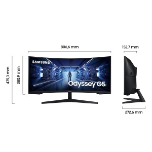 Monitor Gaming Samsung G5 C34G55TWWP, 34 inch, VA, UWQHD, 165 Hz, Negru - Img 2