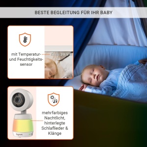 Monitor video pentru bebelusi Gigaset Baby 700, 5.5 Full HD, alb cremgri cald - Img 6
