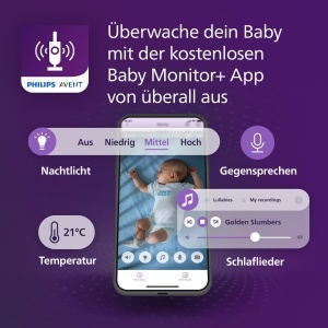 Monitor video pentru bebelusi Philips Avent SCD95126 HD Camera Infrarosu Aplicatie Baby Monitor - Img 5