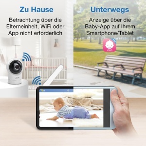 Monitor video pentru bebelusi VTech RM7764HD, 1080p, WiFi, 7 inch - Img 3