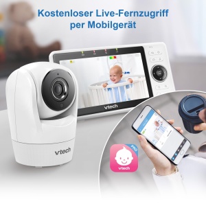 Monitor video pentru bebelusi VTech VM901-1W, camera WiFi, 5 inch, 1080P, unghi larg 120 - Img 6