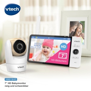 Monitor video pentru bebelusi VTech VM919 HD, camera cu unghi larg, ecran LCD 7, vedere nocturna - Img 2
