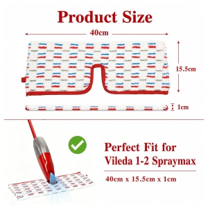 Mop cu microfibra Romon pentru Vileda 1-2 Spraymax, set 4 bucati, reutilizabil - Img 2